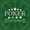 Retro poker background with card symbol and ornate frame