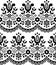 Retro Polish folk art vector seamless textile or fabric print pattern, black and white floral decorative folk art embroidery Lachy