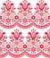 Retro Polish folk art vector seamless textile or fabric print pattern, floral decorative folk art embroidery Lachy Sadeckie