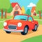 Retro Pop Car Bright and Playful Vehicle Design