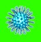 Retro pop cartoon graphic of Coronavirus disease COVID-19 infection. 3D rendering medical illustration pathogen covid virus in