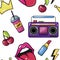 Retro Pop Eighties Boombox Radio Seamless Pattern. 80 s Background Wallpaper