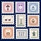 Retro postage stamps