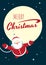 Retro poster astronaut Santa floating