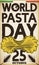 Retro Poster with Farfalline Draw for World Pasta Day Celebration, Vector Illustration