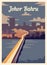Retro poster Johor Bahru city skyline vintage, vector illustration