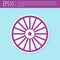 Retro purple Alloy wheel for a car icon isolated on turquoise background. Vector