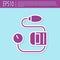 Retro purple Blood pressure icon isolated on turquoise background. Vector Illustration