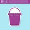 Retro purple Bucket icon isolated on turquoise background. Cleaning service concept. Vector Illustration