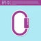 Retro purple Carabiner icon isolated on turquoise background. Extreme sport. Sport equipment. Vector Illustration