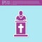 Retro purple Church pastor preaching icon isolated on turquoise background. Vector Illustration