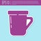 Retro purple Coffee cup icon isolated on turquoise background. Tea cup. Hot drink coffee. Vector
