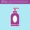 Retro purple Cream or lotion cosmetic tube icon isolated on turquoise background. Body care products for men. Vector