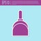 Retro purple Dustpan icon isolated on turquoise background. Cleaning scoop services. Vector Illustration