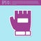 Retro purple Gloves icon isolated on turquoise background. Extreme sport. Sport equipment. Vector