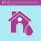 Retro purple House flood icon isolated on turquoise background. Home flooding under water. Insurance concept. Security