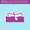 Retro purple Kayak and paddle icon isolated on turquoise background. Kayak and canoe for fishing and tourism. Outdoor