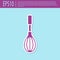 Retro purple Kitchen whisk icon isolated on turquoise background. Cooking utensil, egg beater. Cutlery sign. Food mix