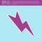 Retro purple Lightning bolt icon isolated on turquoise background. Flash sign. Charge flash icon. Thunder bolt. Lighting