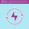 Retro purple Lightning bolt icon isolated on turquoise background. Flash sign. Charge flash icon. Thunder bolt. Lighting strike.