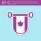 Retro purple Pennant flag of Canada icon isolated on turquoise background. North America country flag. Vector