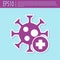 Retro purple Positive virus icon isolated on turquoise background. Corona virus 2019-nCoV. Bacteria and germs, cell
