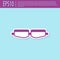 Retro purple Safety goggle glasses icon isolated on turquoise background. Vector Illustration