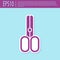 Retro purple Scissors hairdresser icon isolated on turquoise background. Hairdresser, fashion salon and barber sign