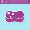 Retro purple Sponge icon isolated on turquoise background. Wisp of bast for washing dishes. Cleaning service concept