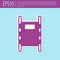 Retro purple Stretcher icon isolated on turquoise background. Patient hospital medical stretcher. Vector Illustration