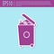 Retro purple Trash can icon isolated on turquoise background. Garbage bin sign. Recycle basket icon. Office trash icon