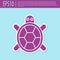 Retro purple Turtle icon isolated on turquoise background. Vector.