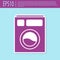 Retro purple Washer icon isolated on turquoise background. Washing machine icon. Clothes washer - laundry machine. Home appliance