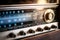 Retro radio dashboard with rustic tuning button