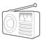 Retro radio receiver icon, isometric 3d style