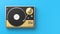 Retro record - vinyl player isolated on colored background.3D il