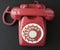 Retro red desktop telephone