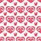 Retro red folk heart seamless pattern