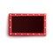 Retro red rectangular blank frame with illuminated light bulbs in realistic style.