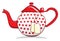 Retro red teapot