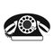 Retro red telephone black simple icon