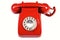 Retro red telephone isolated