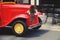 Retro Red Truck Restored old shiny close up