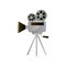 Retro reel camera for film production or city cinema