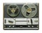 Retro reel tape recorder on a white background