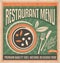 Retro restaurant menu poster design.