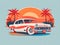 Retro Revival: Classic Car in Vibrant Miami Streets