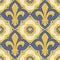 Retro Revival french ornate, fleur de lis in a geometric pattern