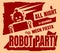 Retro robot party poster