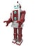 Retro robot on white background with clipping mask